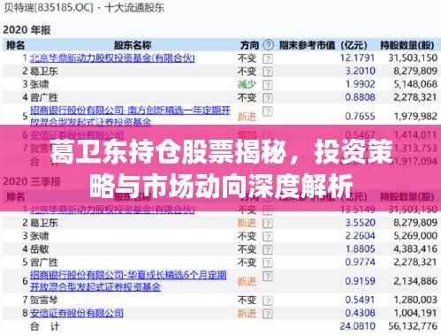葛卫东持仓股票揭秘,投资策略与市场动向深度解析