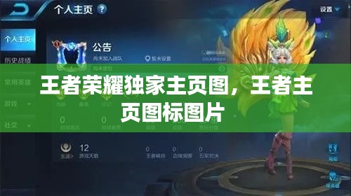 王者荣耀独家主页图，王者主页图标图片 