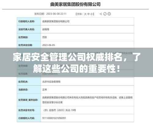 家居安全管理公司权威排名，了解这些公司的重要性！